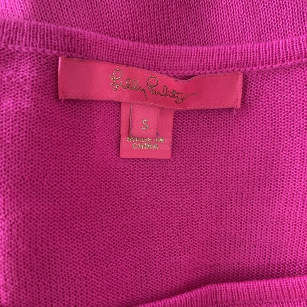 Lilly Pulitzer Emberly Pink Pullover Sweater Small Fringe Tassels Excellent RARE - Picture 4 of 6